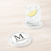 モノグパーソナライズされたラム名の日結婚付 コースター (側面)