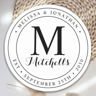 モノグパーソナライズされたラム名の日結婚付 ラウンドペーパーコースター