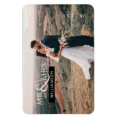 モノグパーソナライズされたラム氏の写結婚真 マグネット (縦)