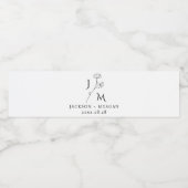 モノグパーソナライズされたラム結婚フローラ ペットボトルラベル (シングルラベル)