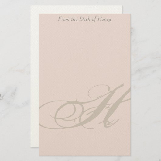 モノグパーソナライズされたラムH文房具 便箋 (正面/裏面)