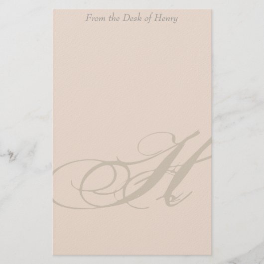 モノグパーソナライズされたラムH文房具 便箋 (正面)