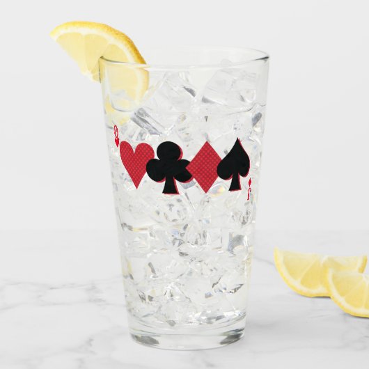 モノグパーソナライズされたラ遊ムズカードブリッジ&トランプのポーカー タンブラーグラス (アイス正面)