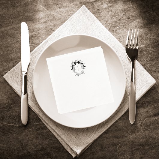 モノグフランスのラ結婚ム婚約パーティ スタンダードカクテルナプキン