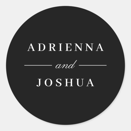 モノグミニマルラ結婚ム白黒 ラウンドシール (正面)