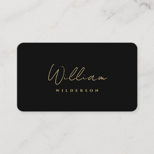 モノグモダンエレガントラム黒金ゴールドQR 名刺 (正面)