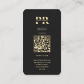 モノグモダンエレガントラムPフローラブラック金ゴールド 名刺 (裏面)