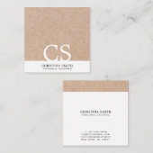 モノグモダンラフト印刷クリーンホワイト スクエア名刺 (正面/裏面)