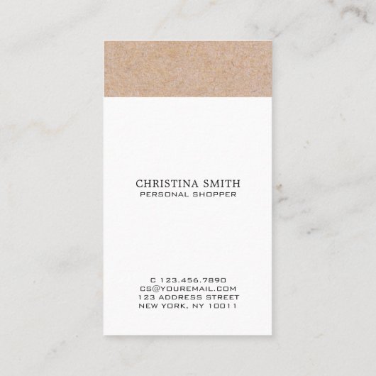 モノグモダンラフト印刷（白）縦 名刺 (裏面)