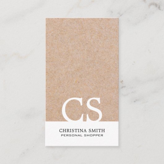 モノグモダンラフト印刷（白）縦 名刺 (正面)