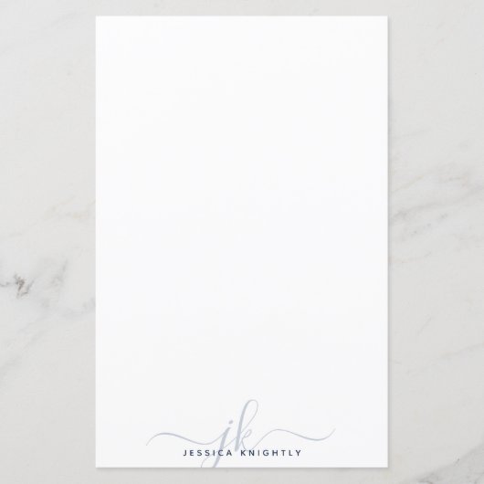 モノグモダンラムスタイリッシュイニシャルネイビーブルーミニマル (正面)