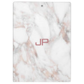 モノグモダンラムバラ金ゴールド白大理石 クリップボード (裏面)