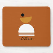 モノグモダンラムミニマルデザインブラウン抽象芸術モ マウスパッド (正面)