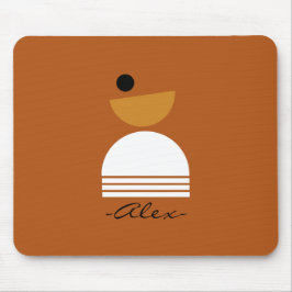 モノグモダンラムミニマルデザインブラウン抽象芸術モ マウスパッド