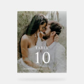 モノグモダンラ結婚ムのフォトテーブル番号 アクリルサイン (正面)