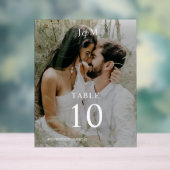 モノグモダンラ結婚ムのフォトテーブル番号 アクリルサイン (ニュートラル)