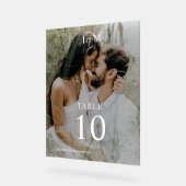 モノグモダンラ結婚ムのフォトテーブル番号 アクリルサイン (傾斜)