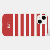 モノグモダン赤と白ラムストライプ付き Case-Mate iPhoneケース (裏面 (横))