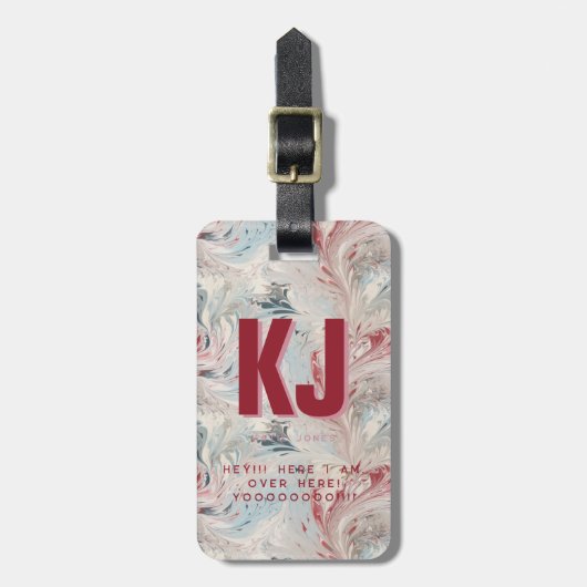 モノグラおもしろいはっきりしたム ラゲッジタグ (正面縦)