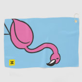 モノグラおもしろいムカウトピンクドードルトロピカルフラミンゴ ゴルフタオル (横)