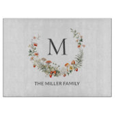 モノグラお洒落ム水色フローラ植物学 カッティングボード (正面)