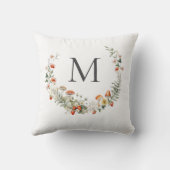 モノグラお洒落ム水色フローラ植物学 クッション (裏面)