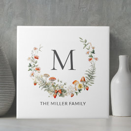 モノグラお洒落ム水色フローラ植物学 タイル