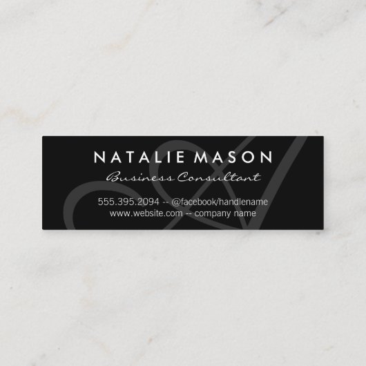 モノグラお洒落ム/ブラック（エグゼクティブ） スキニー名刺 (裏面)