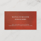 モノグラお洒落ム |レッドレザー背景 名刺 (裏面)