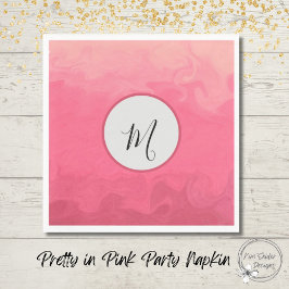 モノグラかわいらしムでピンク色に スタンダードランチョンナプキン