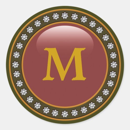 モノグラきらきら光るム ラウンドシール (正面)