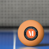 モノグラはっきりしたムと文字 |白黒オレンジとブルー 卓球ボール (ネット)