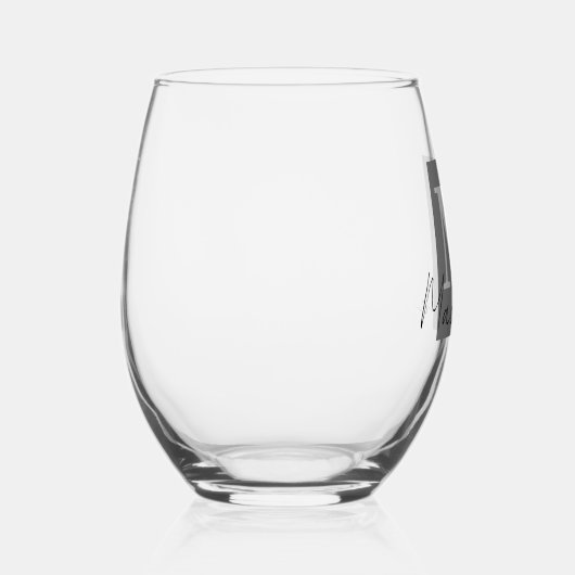 モノグラはっきりしたムイニシャルスファンシークリプト ステムなしワイングラス (右)