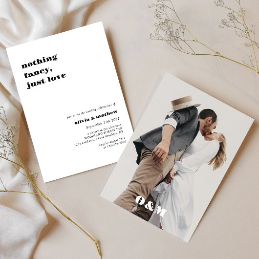 モノグラはっきりしたムカジュアル写真結婚の写真 招待状