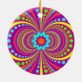 モノグラはっきりしたムパファンキーターンホットピンクデザイン セラミックオーナメント (裏面)