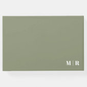 モノグラはっきりしたムモダンシンプルシージゲグリーン結婚ズ ゲストブック (裏面)