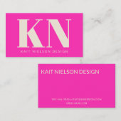 モノグラはっきりしたムモダンプロフェッショナルホットピンク 名刺 (正面/裏面)