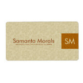 モノグラはっきりしたムモダンベージュ&ブラウンダマスク2 ラベル (正面)