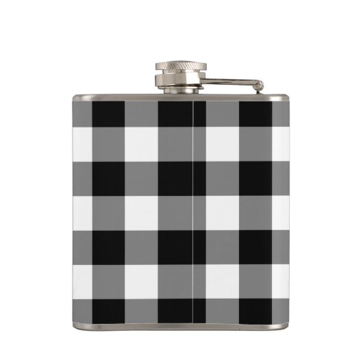 モノグラはっきりしたム付き白黒格子模様 フラスク (裏面)
