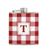 モノグラはっきりしたム付き赤白の格子縞模様 フラスク (正面)