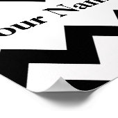 モノグラはっきりしたム付き黒シェブロン ポスター (角)