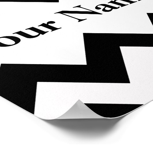 モノグラはっきりしたム付き黒シェブロン ポスター (角)