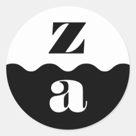 モノグラはっきりしたム型縁ど白黒結婚ズ ラウンドシール