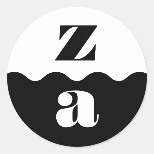 モノグラはっきりしたム型縁ど白黒結婚ズ ラウンドシール (正面)