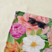 モノグラはっきりしたム水カラフル色フローラ紫 ビーチタオル (インサイチュ)