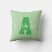 モノグラはっきりしたム | 淡い色の&ケリーグリーン クッション (裏面)