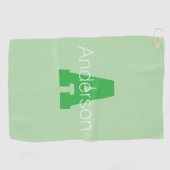 モノグラはっきりしたム | 淡い色の&ケリーグリーン ゴルフタオル (横)