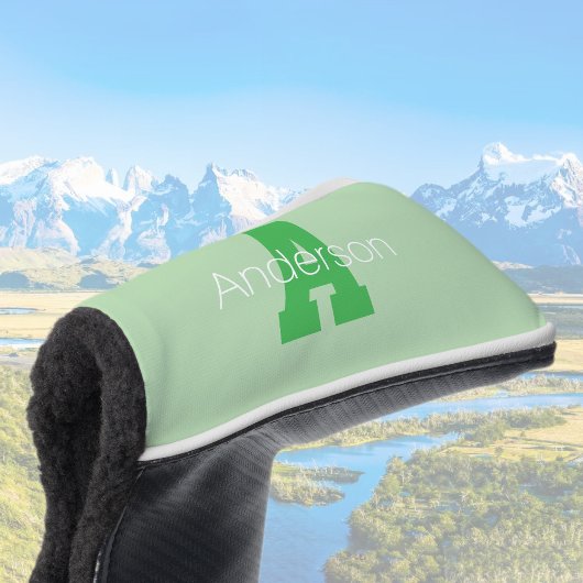 モノグラはっきりしたム | 淡い色の&ケリーグリーン ゴルフヘッドカバー