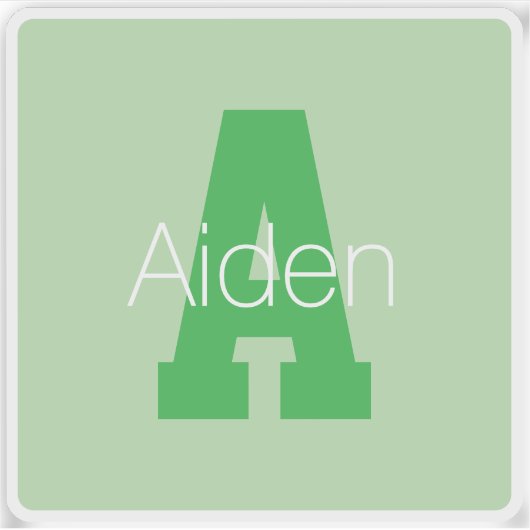 モノグラはっきりしたム | 淡い色の&ケリーグリーン シール (正面)