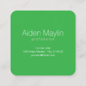 モノグラはっきりしたム | 淡い色の&ケリーグリーン スクエア名刺 (裏面)